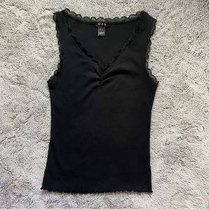 ✨3/$25✨ Black lace ribbed tank top